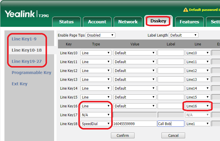 Editing DSS keys